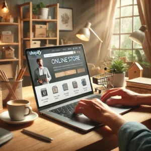 person typing on a laptop at a desk working on his Online Business for Beginners