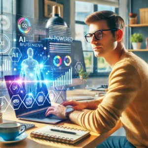 a young man with glasses working at a laptop in a home office using Secrets to Small Business Success